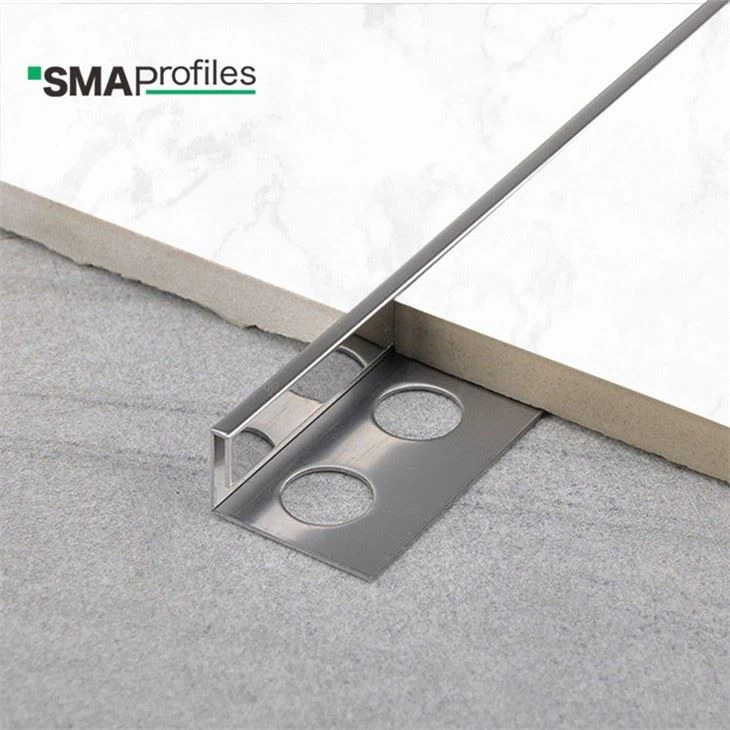 corridor floor stainless tile trim